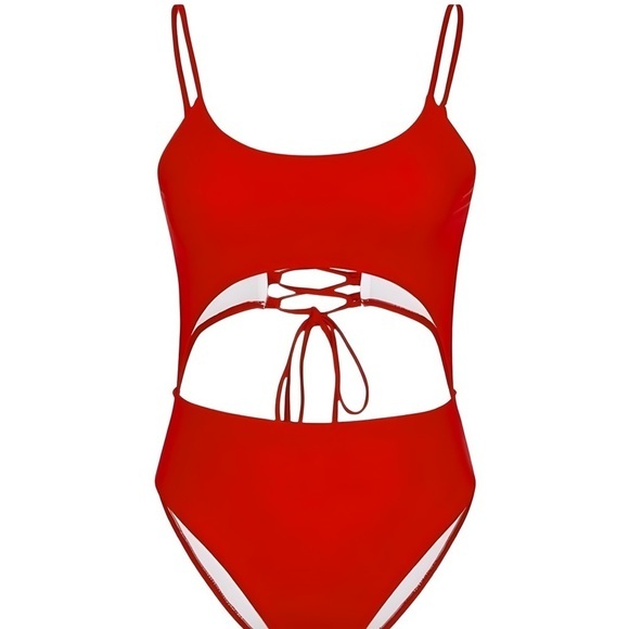 Lace Up Elegance:‎ Meyeeka Women's Monokini Swimsuit in a Medium - Picture 2 of 6